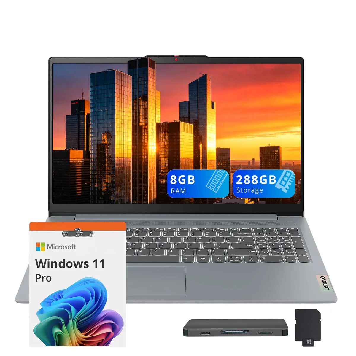 Lenovo Lenovo IdeaPad Slim 3 15.6" FHD business laptop N150 8GB 288GB (128GB+160GB dock) Win11 Pro Grey — product photo