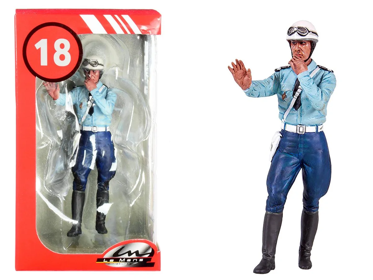 Le Mans Miniatures Le Mans Miniatures 1975-1980 Paul French Police Motorcycle Officer Figurine 1/18 hobby collectible — product photo