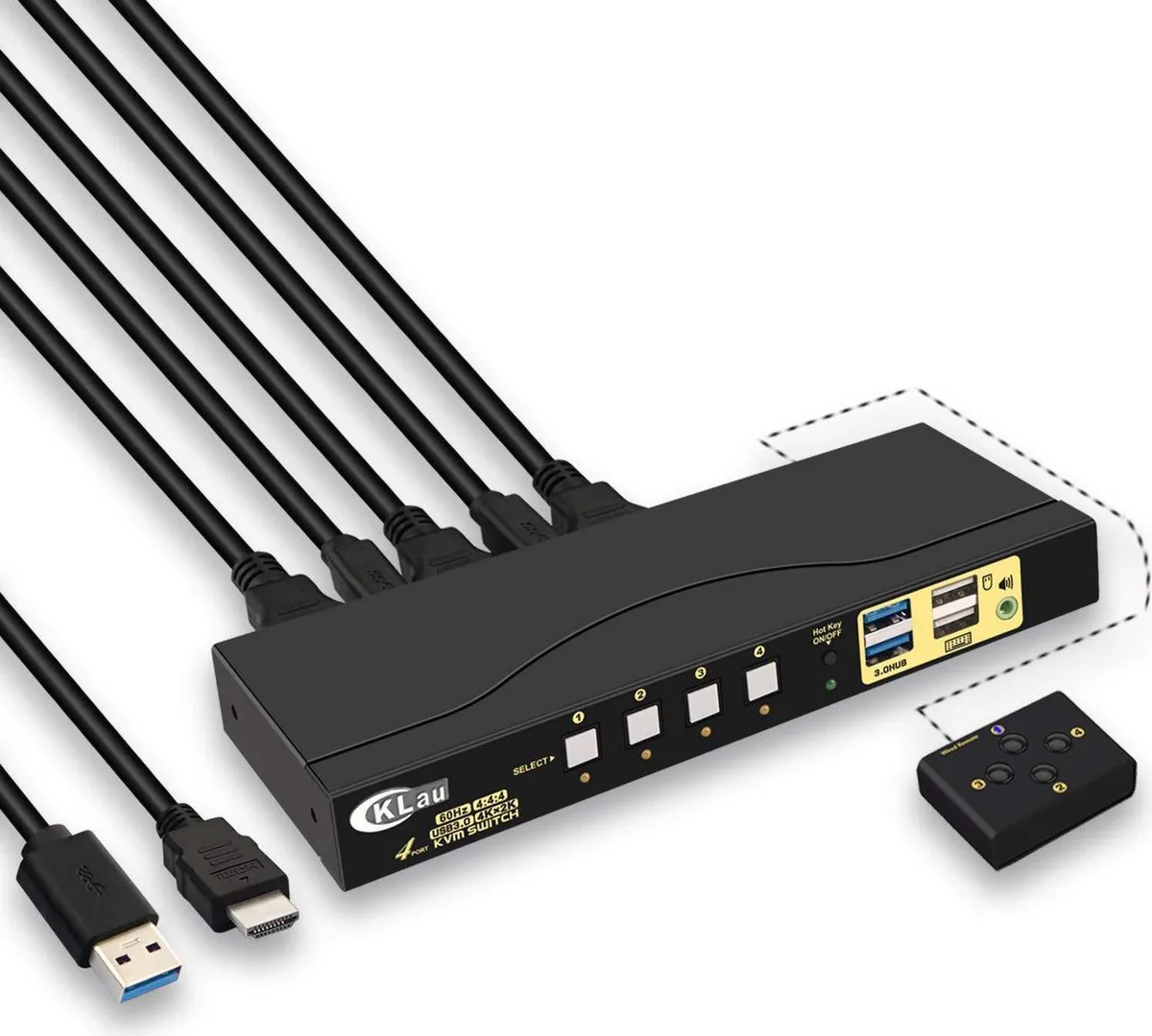 Vszerda Vszerda 4K 60Hz 4 Port USB 3.0 HDMI KVM Switch — product photo