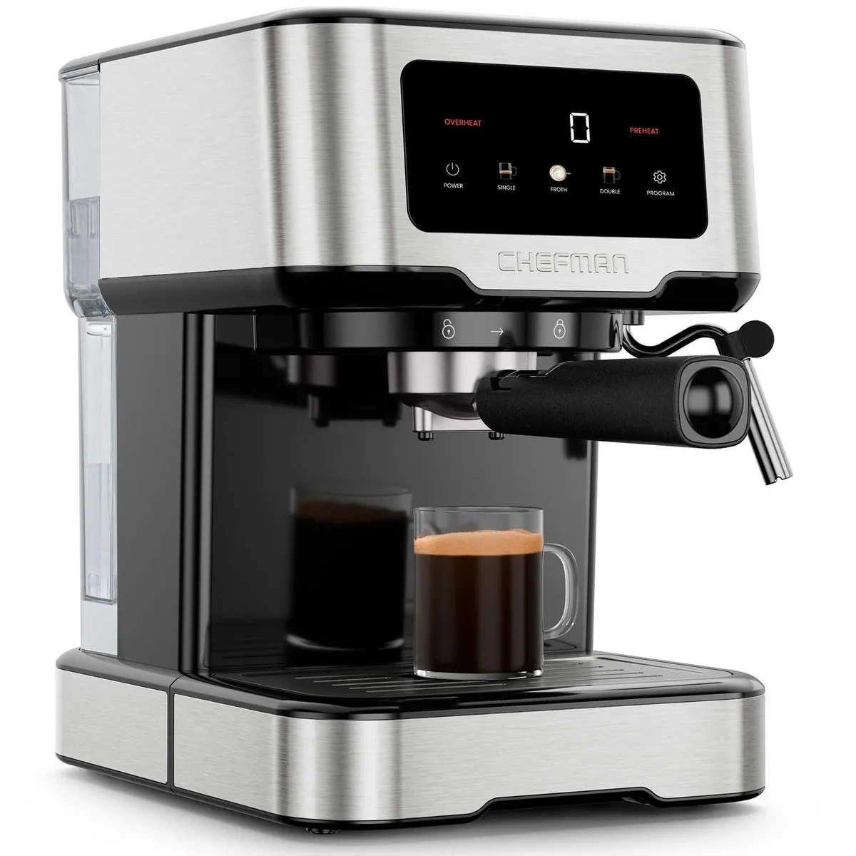 Chefman CraftBrew RJ54-SS-15-D-AM 15-Bar 1.5L Stainless Steel Espresso Machine — product photo
