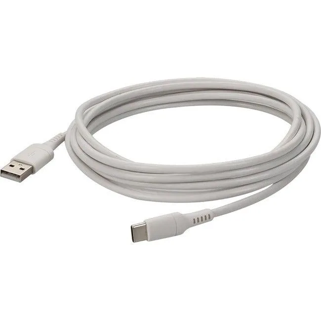 White USB-C male to USB-A male cable 9.8ft