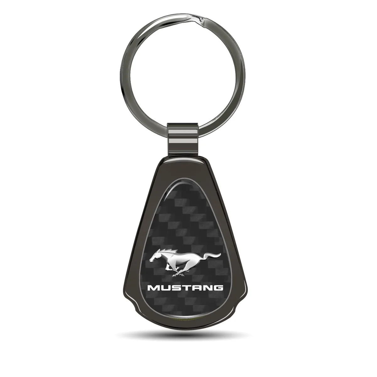 iPick Image, LLC iPick Image, LLC Ford Mustang Real Carbon Fiber Gunmetal Teardrop Key Chain — product photo