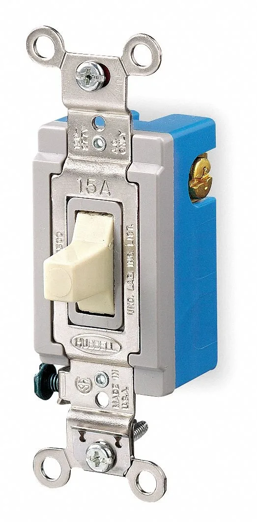 Hubbell Incorporated Hubbell HBL1557I Ivory Toggle Momentary Switch — product photo