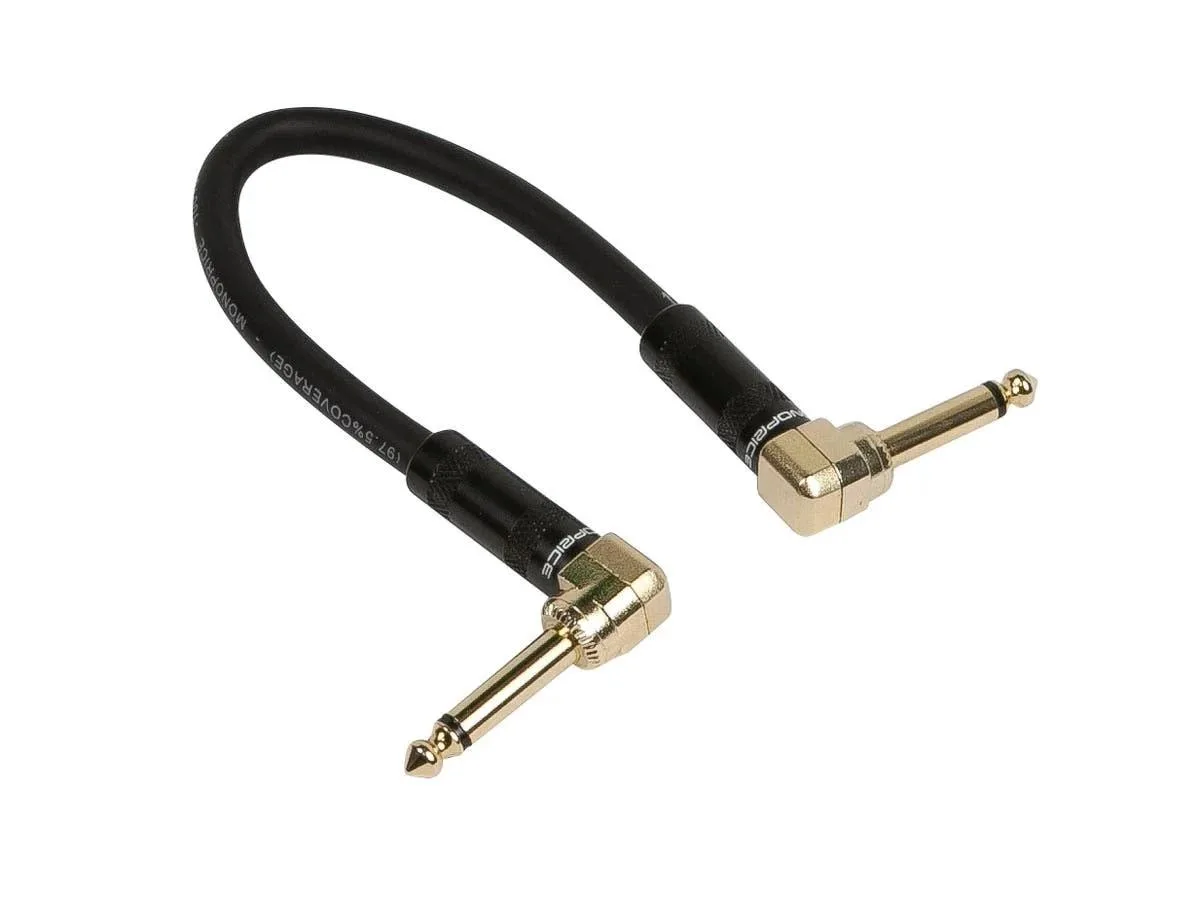 Monoprice Inc. Monoprice 109780 1/4 Inch TS Patch Cable 8 Inch Right Angle — product photo
