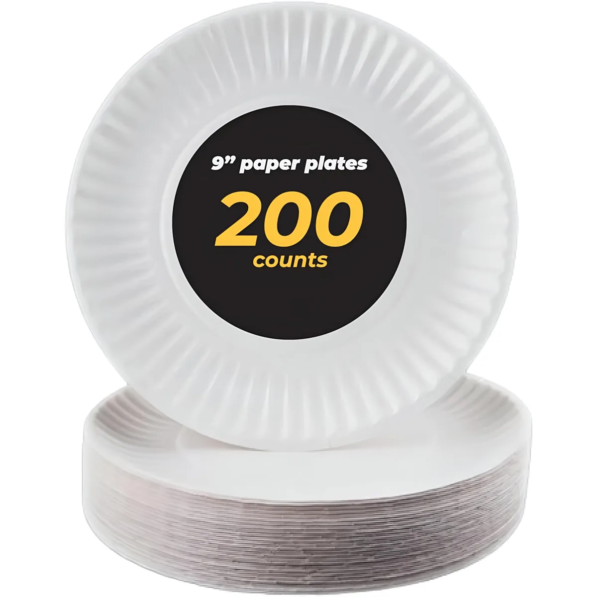  Gibson Home 9" White Paper Plates Pack of 200 — product photo
