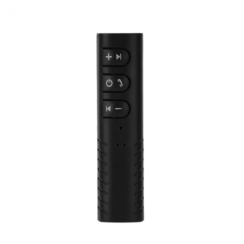Small black rectangular Bluetooth 4.1 receiver with back clip and 3.5mm jack