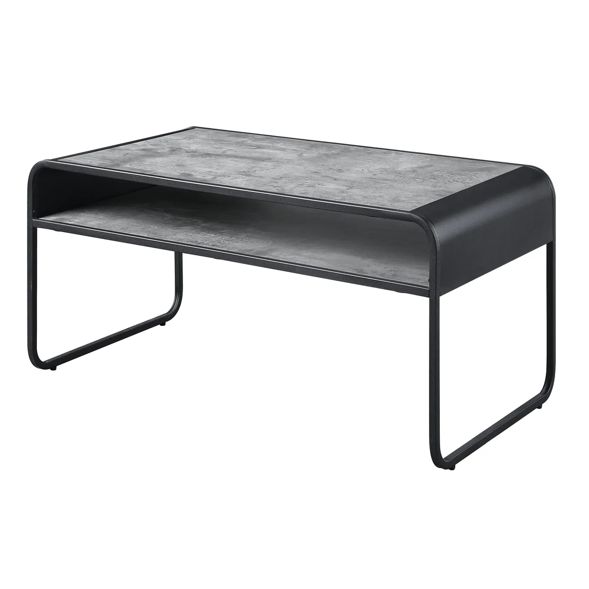 tuphen tuphen Concrete Grey and Black 1-shelf Coffee Table — product photo