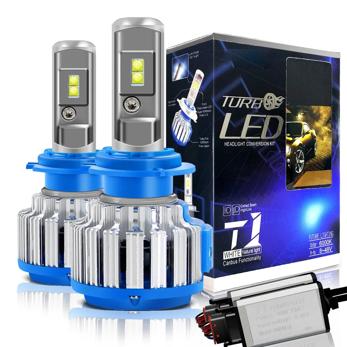 ESTONE ESTONE H7 LED Headlight Bulb Set 70W 7200LM 6000K — product photo