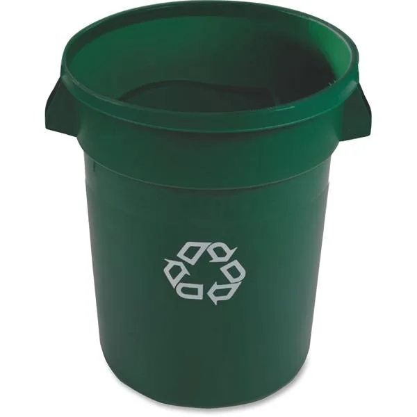 Rubbermaid Rubbermaid 1788472 Round Recycling Bin Green 22" 32 gal — product photo