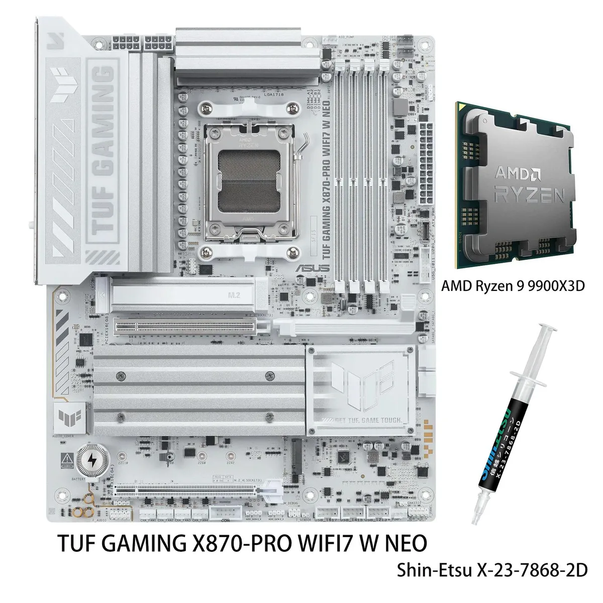 ASUS ASUS TUF GAMING X870-PRO WIFI7 W NEO + Ryzen 9 9900X3D Combo — product photo