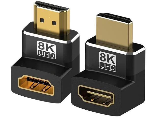 Manw Manw 2-Pack HDMI 2.1 Right Angle Adapters 90° 270° 8K@60Hz 4K@120Hz — product photo
