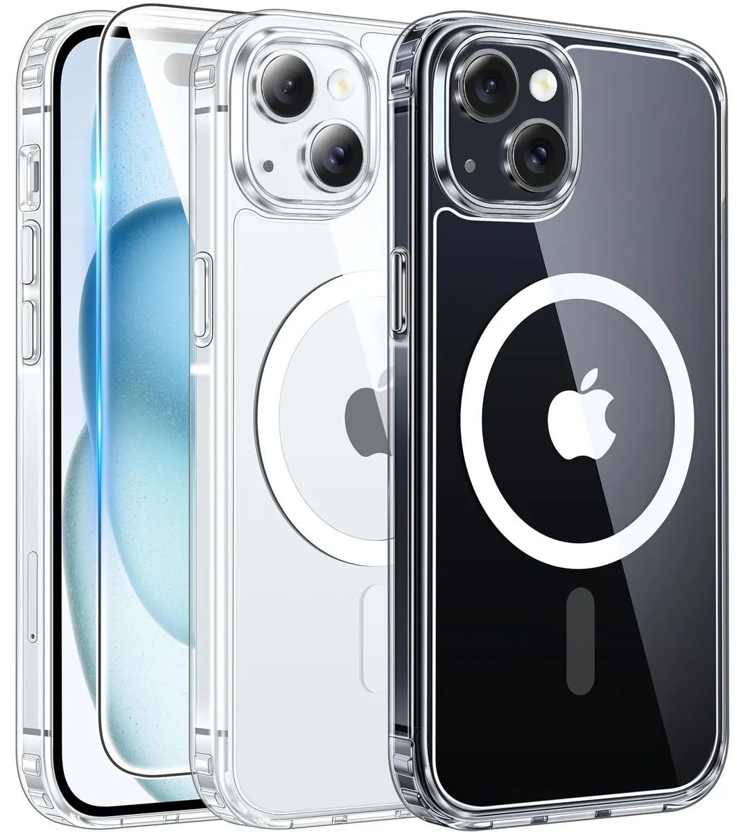  FNTCASE iPhone 15/14/13 MagSafe Clear Case Screen Protector 6.1 inch cell phones - unlocked — product photo