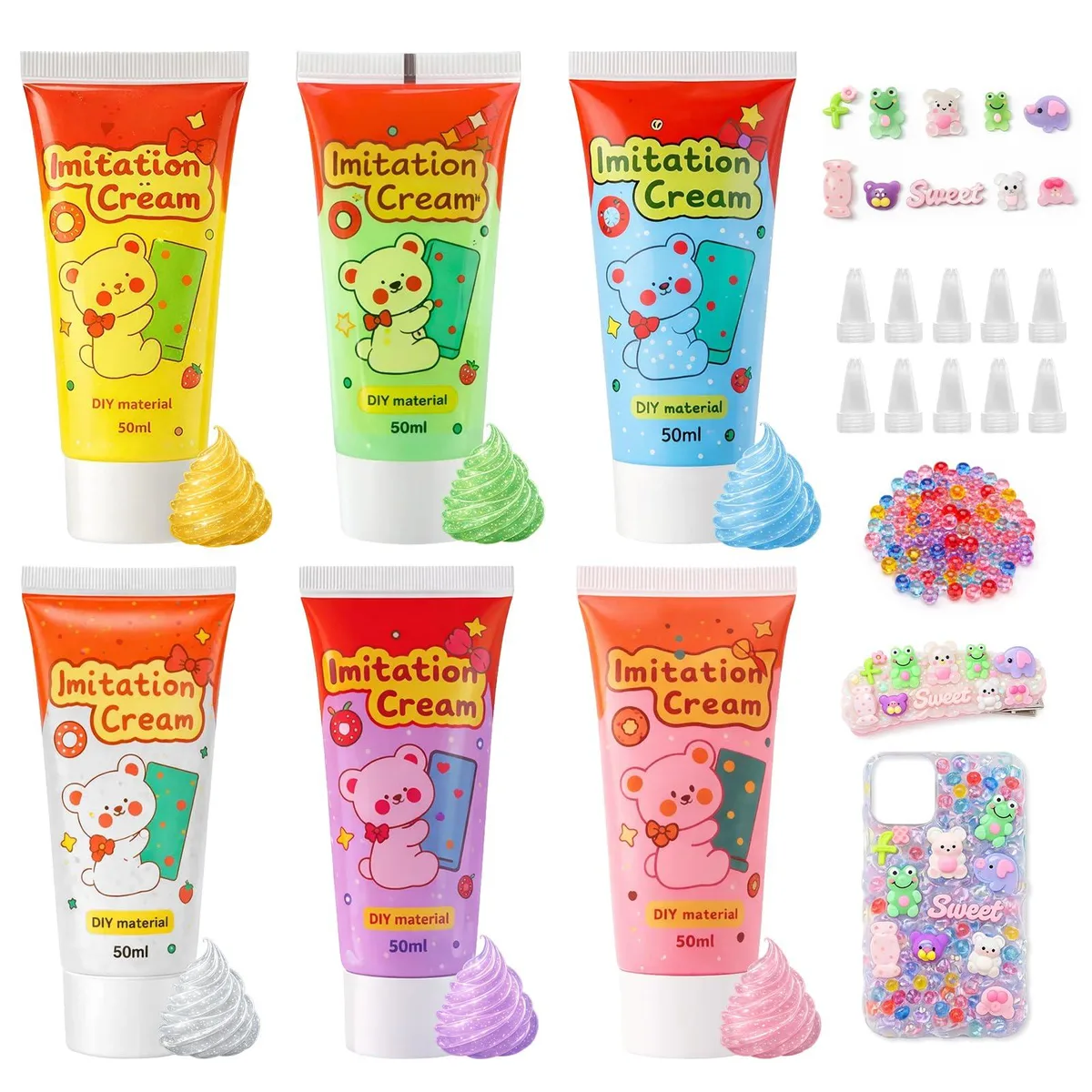  TBTFW Whipped Cream Glue Kit 1.7oz 6 Colours 10 Decorations — product photo