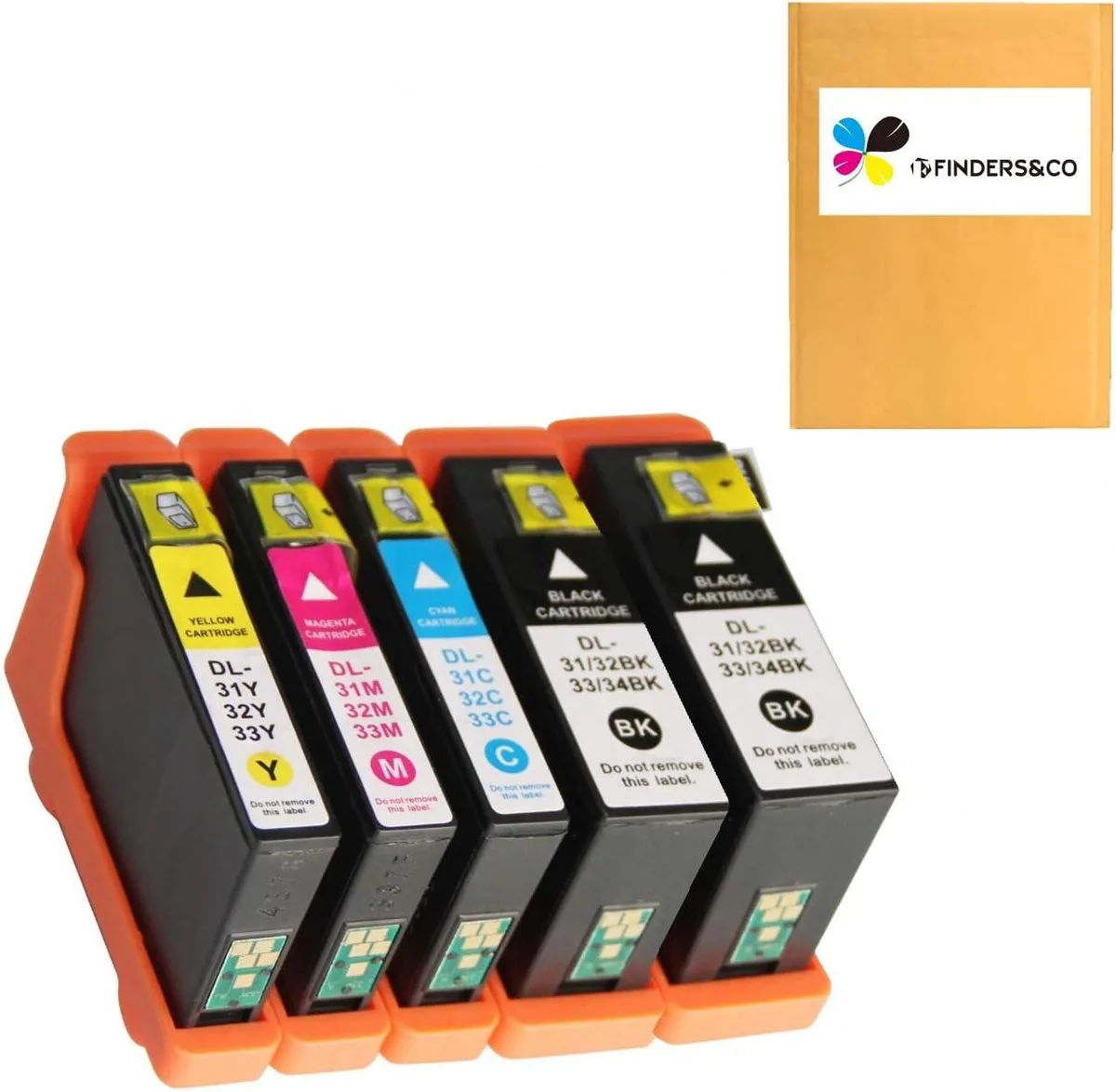 NShi NShi Compatible Dell 31 32 33 34 Ink Cartridges 5 Pack (2BK 1C 1M 1Y) 3d printers accessory — product photo