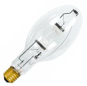 Clear glass ED37 metal halide bulb with mogul screw base