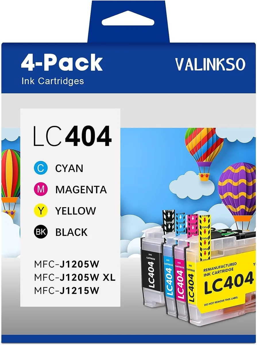 Four rectangular ink cartridges in black cyan magenta yellow