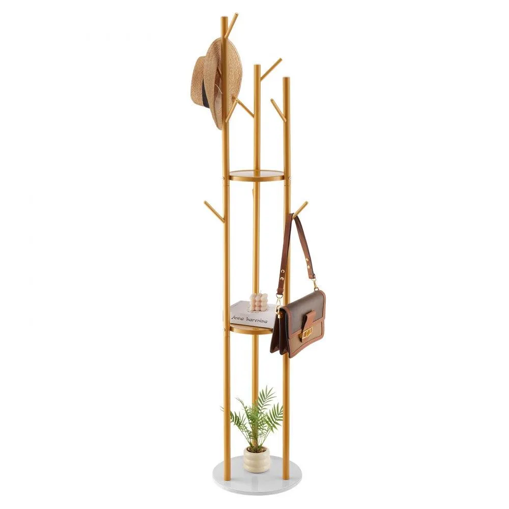 VEVOR VEVOR GH-620 Freestanding Coat Rack White Quartz Stone Base 9 Hooks 66.93 in — product photo