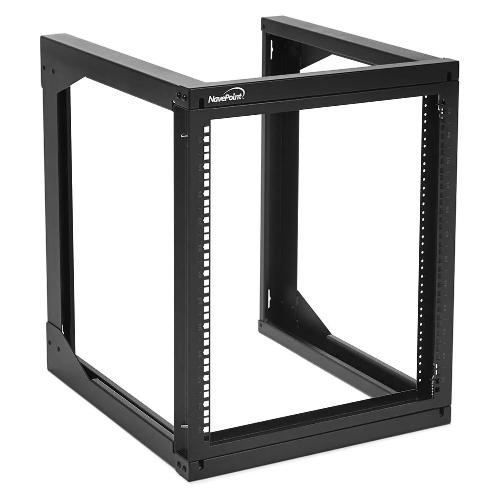 NavePoint NavePoint 12U Wall Mount Open Frame Server Rack, Swing Gate, 24 Inch Depth — product photo