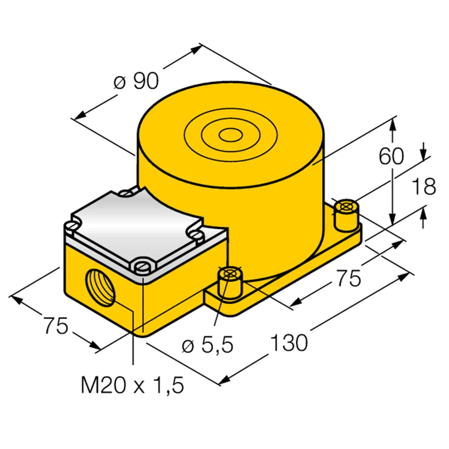 Turck Turck NI50-K90SR-Y1 10074 Inductive Sensor 50mm 8.2V 807g — product photo