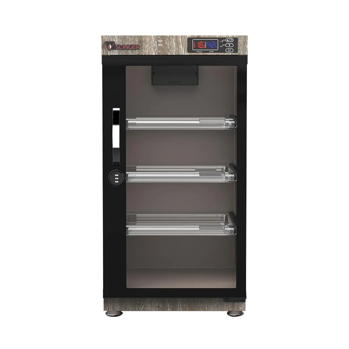 Slinger Slinger 55L electronic dry cabinet, oak finish, combination lock — product photo