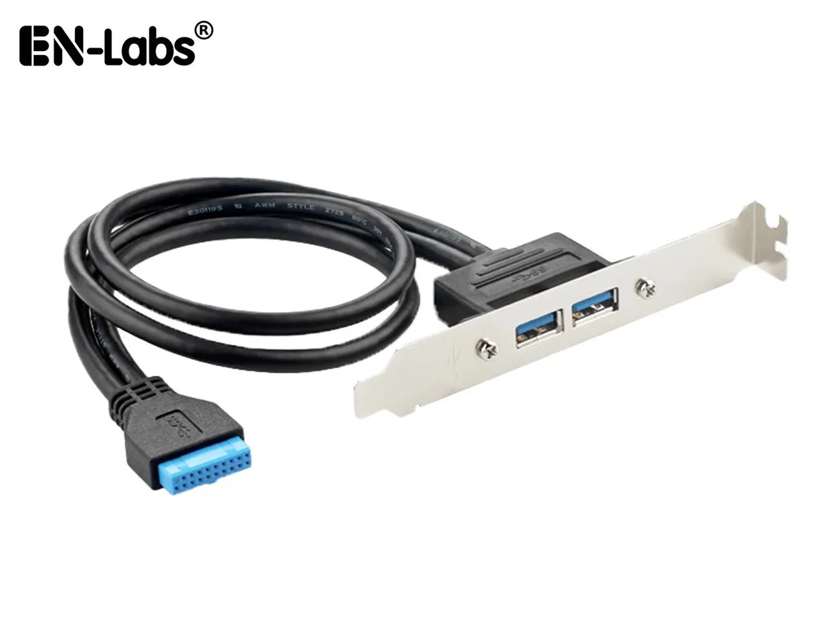 EN-Labs EN-Labs PCIU320P2AFBK USB 3.0 20-pin to 2× Type A bracket cable 1.64 ft — product photo