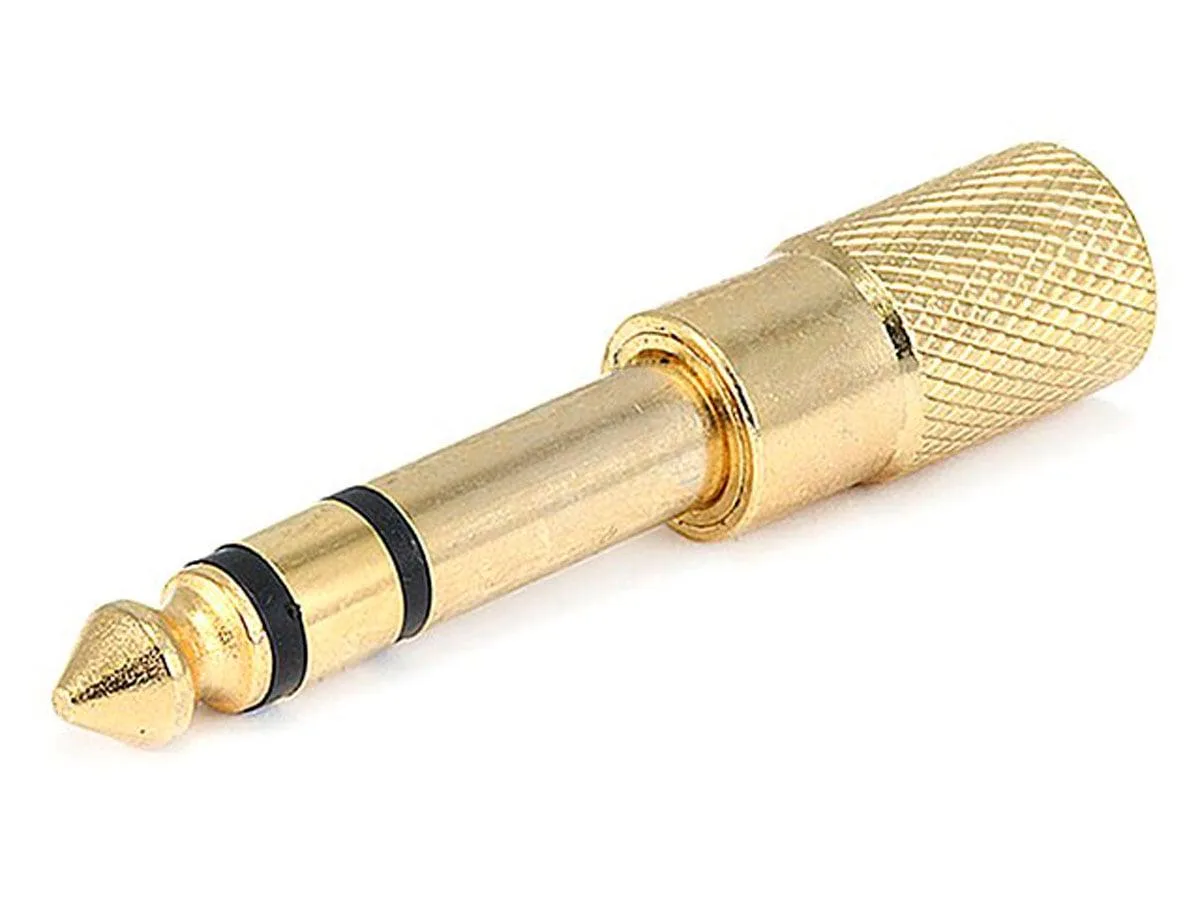 Monoprice Inc. Monoprice Metal 6.35mm TRS Plug to 3.5mm TRS Jack Adapter Gold Plated — product photo