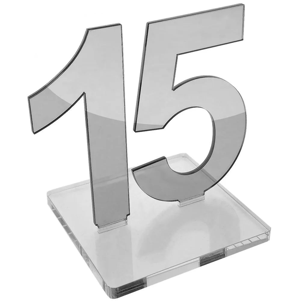 Vandue Corporation Vandue Corporation OnDisplay Luxe Mirrored Acrylic Table Numbers 11-15 Silver — product photo