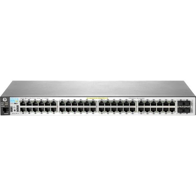 HPE 2530 1U rack-mount switch with 48 front ports and four SFP slots