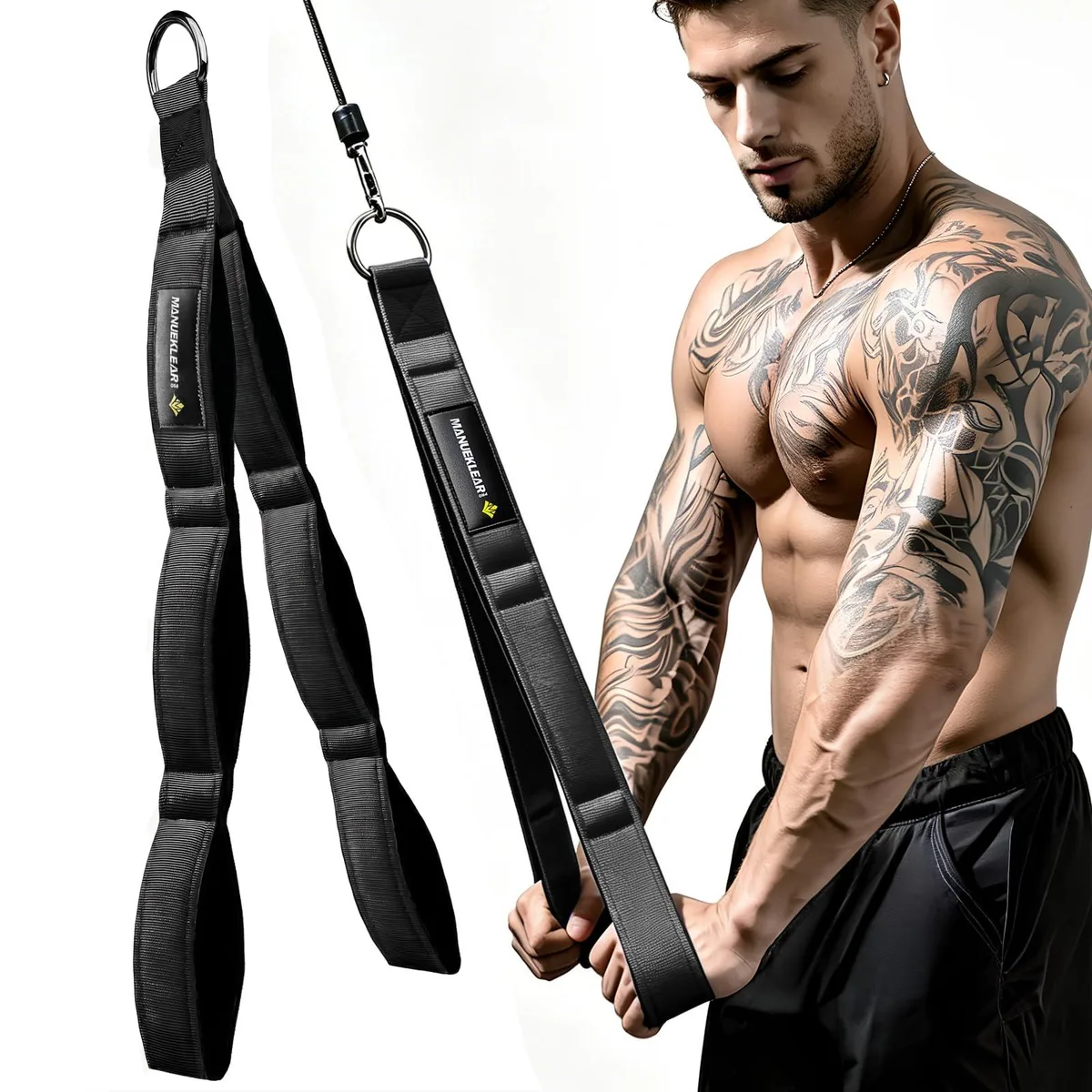 Tricep Rope Cable Attachment 3 Grip Lengths Ergonomic Handles US D1018722 S — product photo