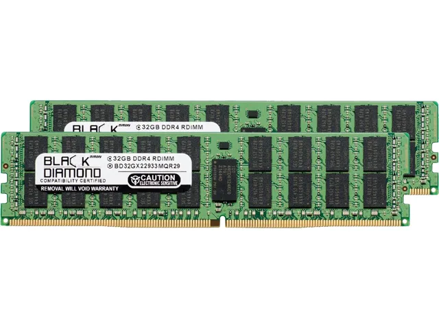 Black Diamond Memory Black Diamond Memory BD32GX22933MQR29 64GB (2 x 32GB) DDR4 2933 ECC Registered server RAM — product photo