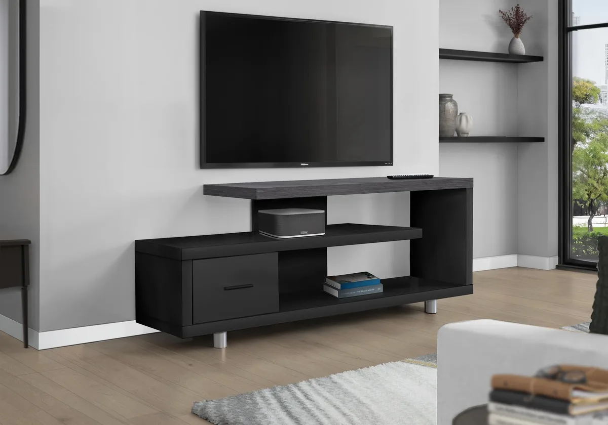 tuphen tuphen 60 Inch TV Stand Black Grey Laminate 16x24 Inch — product photo