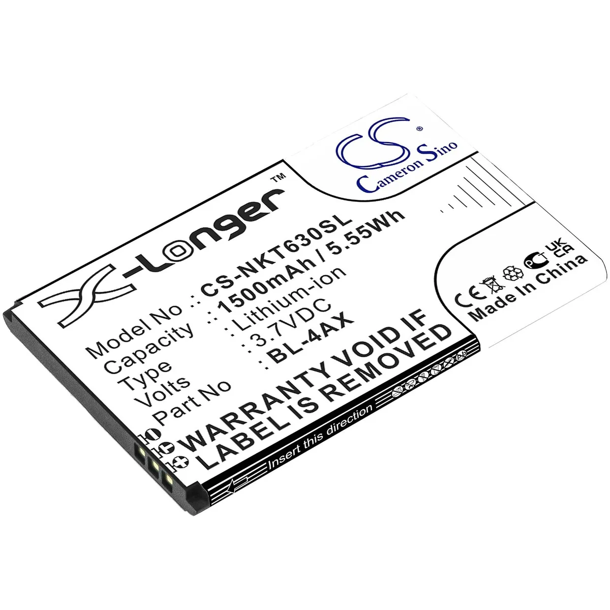 Cameron &amp; Co Cameron &amp; Co DS-CS-NKT630SL cell phone battery 1500mAh 3.7V — product photo