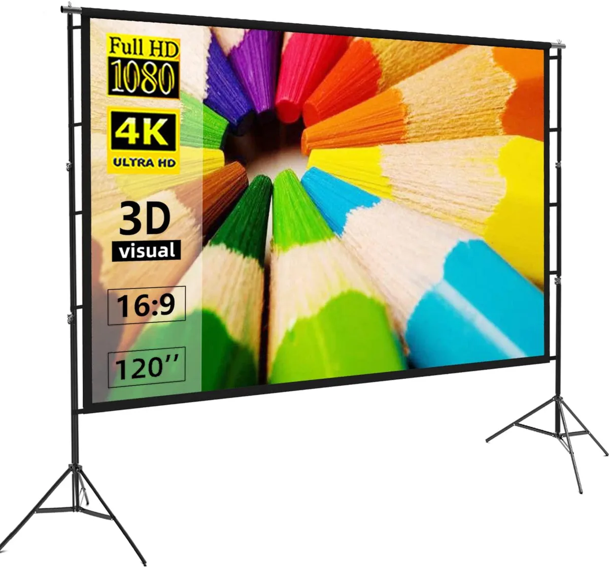 NShi NShi 120" Portable Projector Screen with Stand 16:9 4K HD 160° — product photo