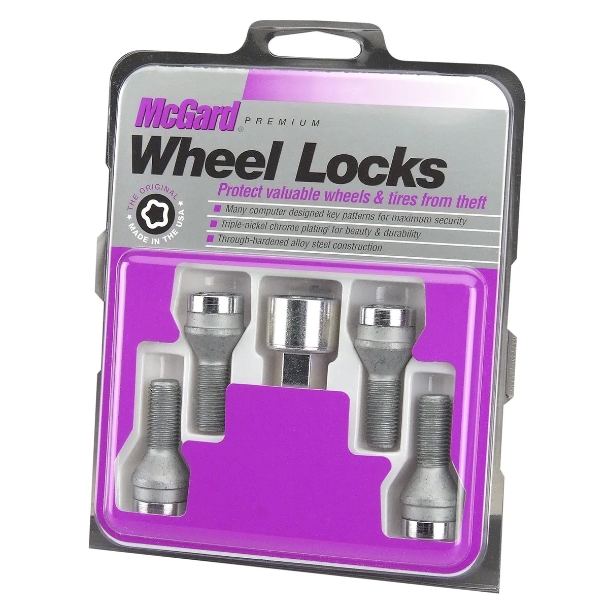 MCGARD MCGARD 27226 Chrome Bolt Style Cone Seat Wheel Lock Set M14 x 1.25 17mm Hex accessories - wheel — product photo