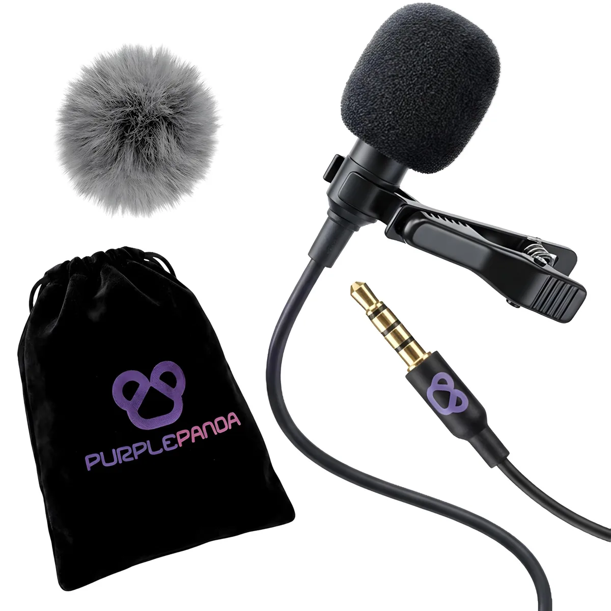 Purple Panda Wired Lav Lavalier Microphone Purple 10771328 — product photo