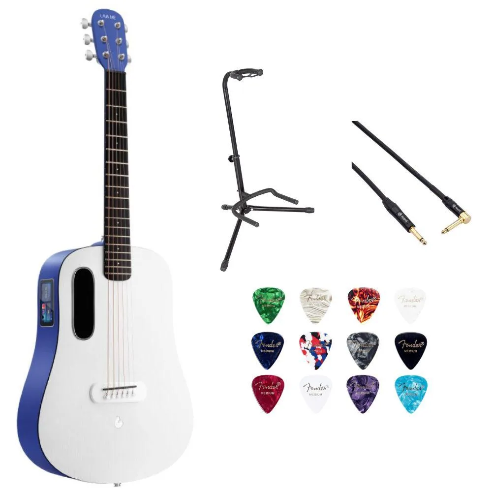 Lava Lava ME Play 36 Lite Bag Deep Blue/Frost White acoustic-electric guitar — product photo