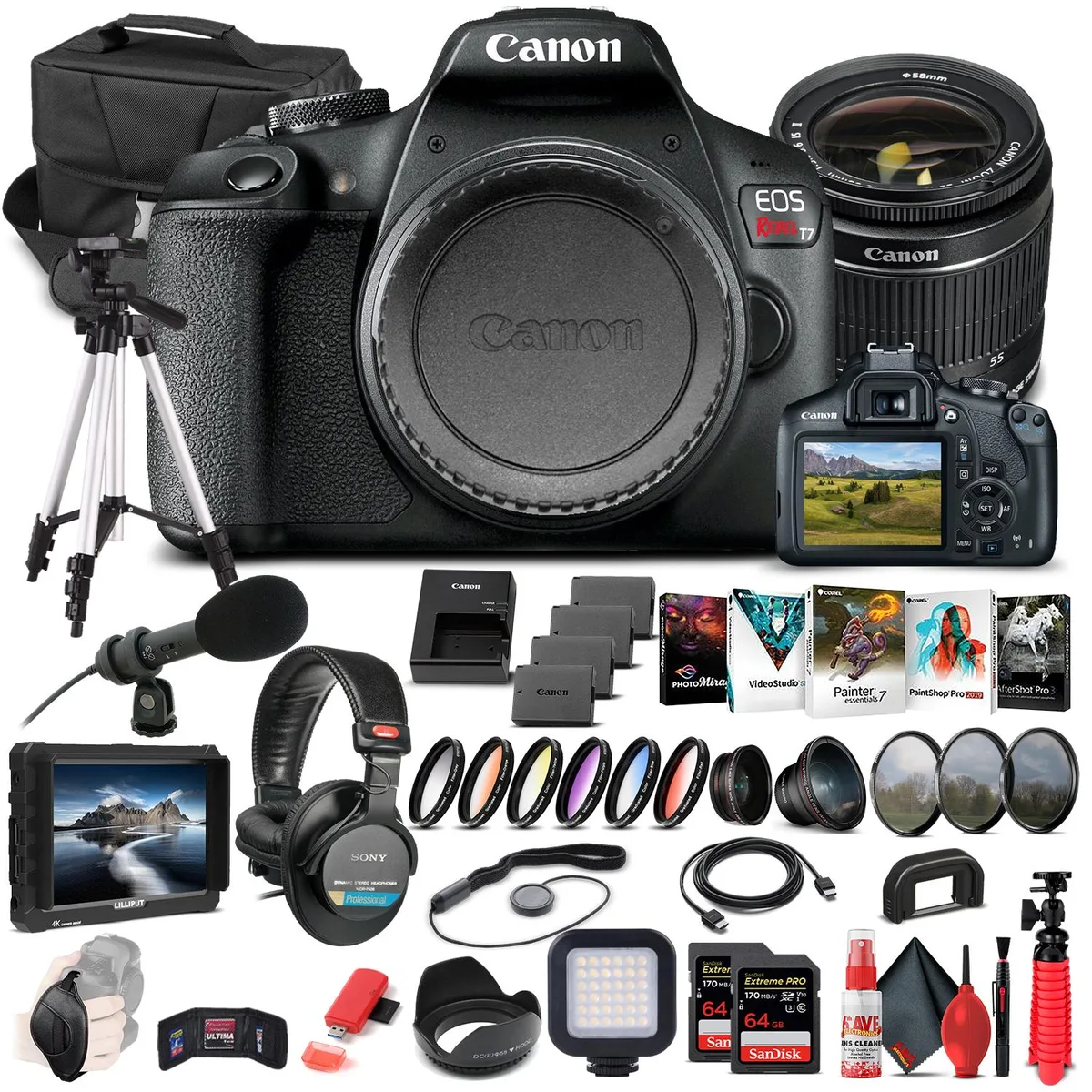 Canon Canon EOS Rebel T7 DSLR 18-55mm Pro Bundle — product photo