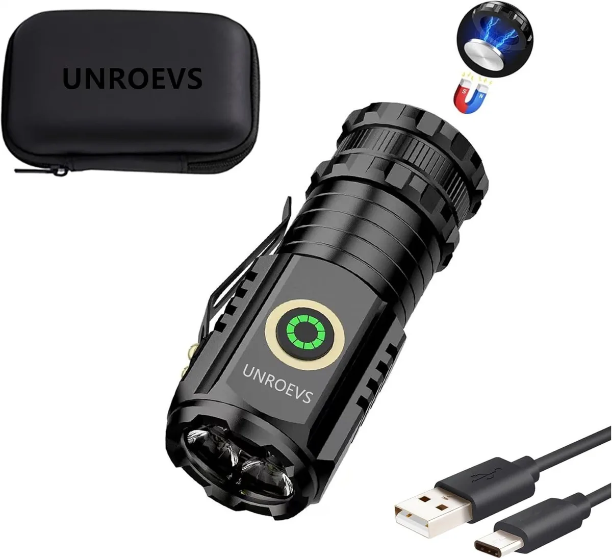 lelisten lelisten Mini Flashlight 2550 Lumens USB-C Rechargeable Magnetic Clip — product photo