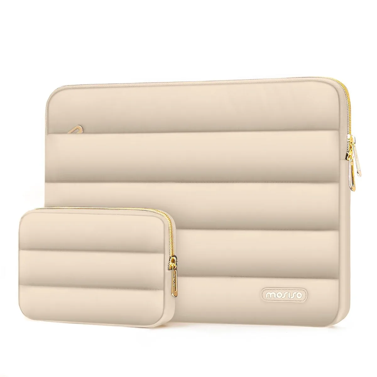 Mosiso Mosiso 13-13.3 inch Puffy Laptop Sleeve 2 in 1 Accessory Apricot — product photo