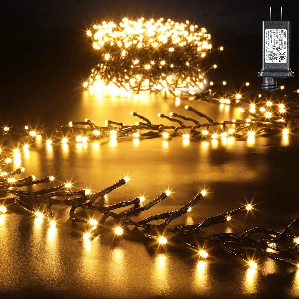  ZD-29V1000IF 1000 LED string light 33 ft warm white 8 modes — product photo