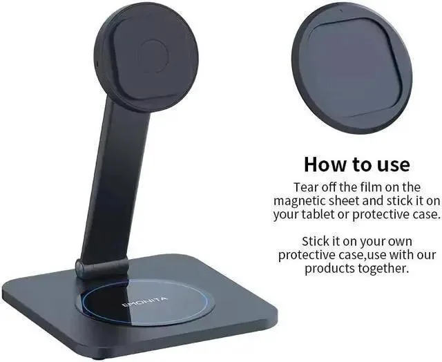 EMONITA EMONITA EX150-A-Black Magnetic iPad Stand 13" 360° Rotation Black — product photo