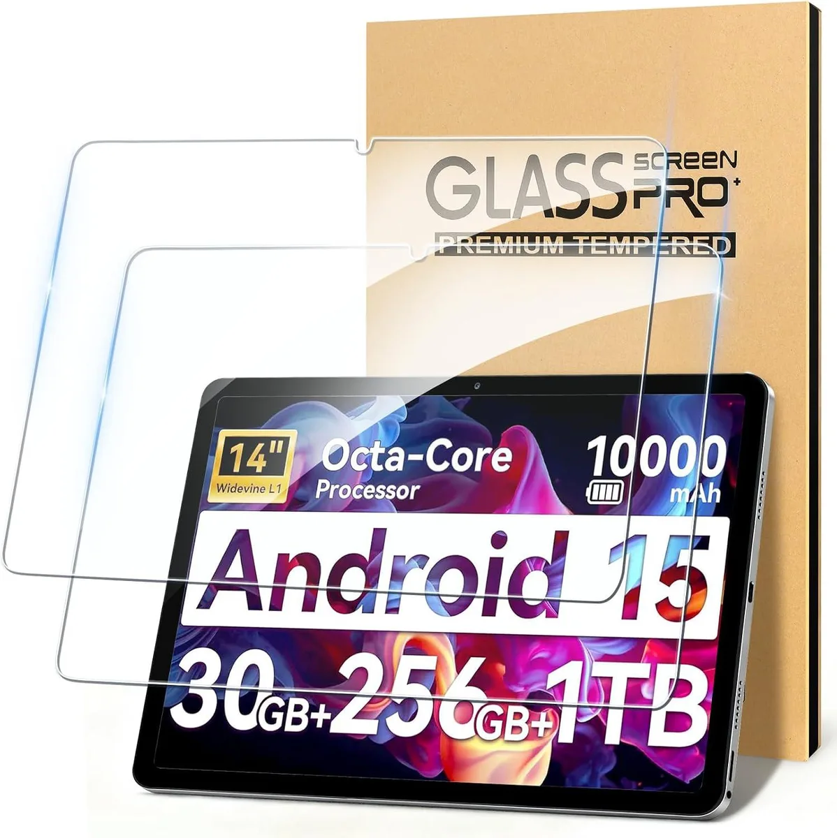 Leelbox Leelbox 2Pack Screen Protector for URAO G140L 14 inch Android 15 Tablet 9H Hardness Tempered Glass 14.1 — product photo