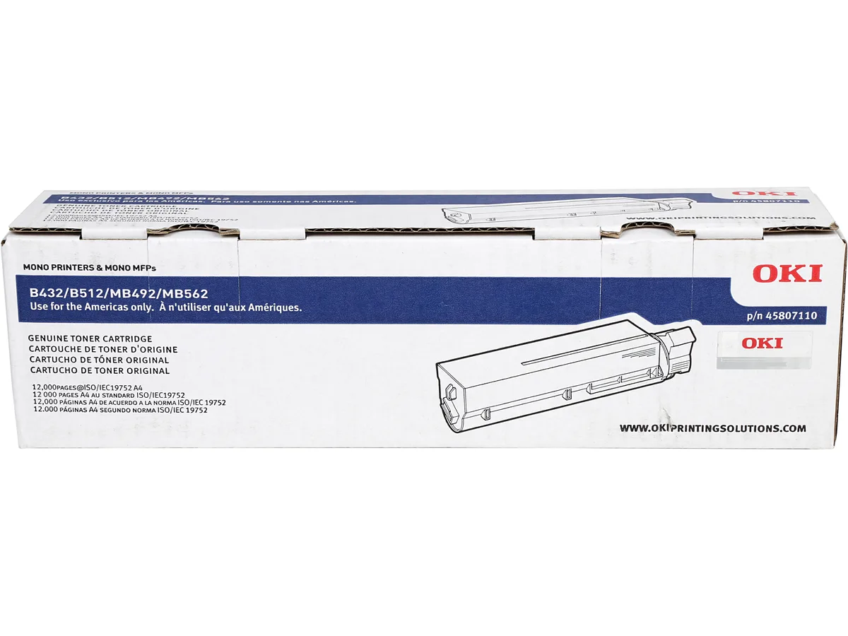 Oki Data Oki Data 45807110 Extra High Yield Toner Cartridge Black 12000 Pages — product photo