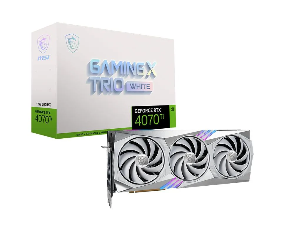 MSI MSI GeForce RTX 4070 Ti Gaming X Trio White 12GB graphics card — product photo