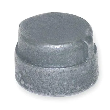 Round galvanised malleable iron threaded cap 2 in Class 300