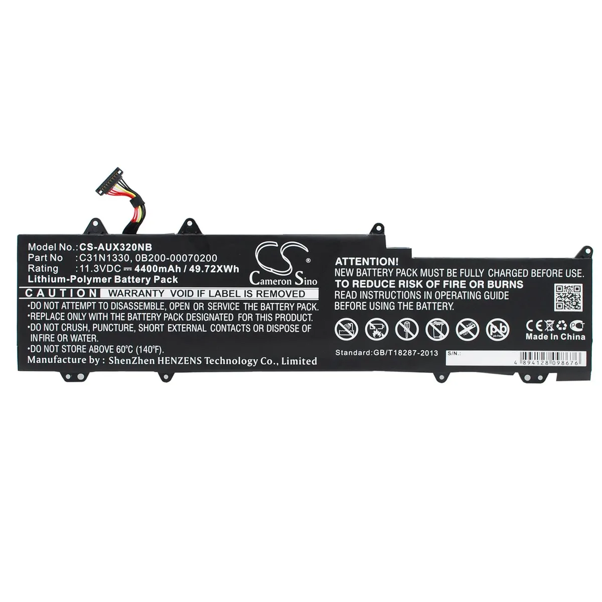 Cameron &amp; Co Cameron &amp; Co DS-CS-AUX320NB laptop battery 4.4 Ah Li-Polymer black — product photo