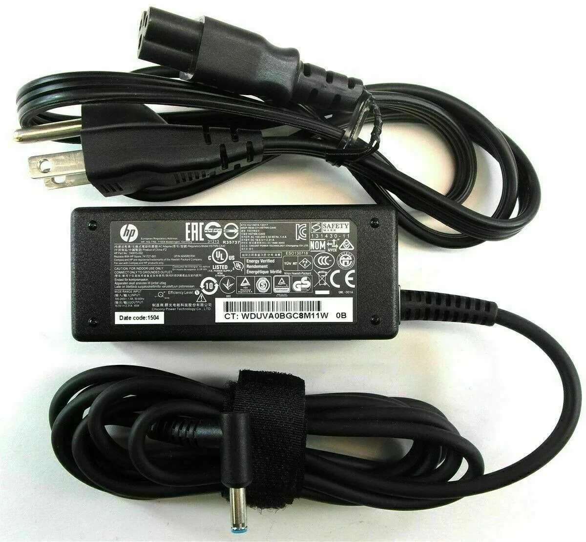 HP HP 45W AC Adapter blue tip 19.5V 2.31A 4.5mm x 3.0mm — product photo