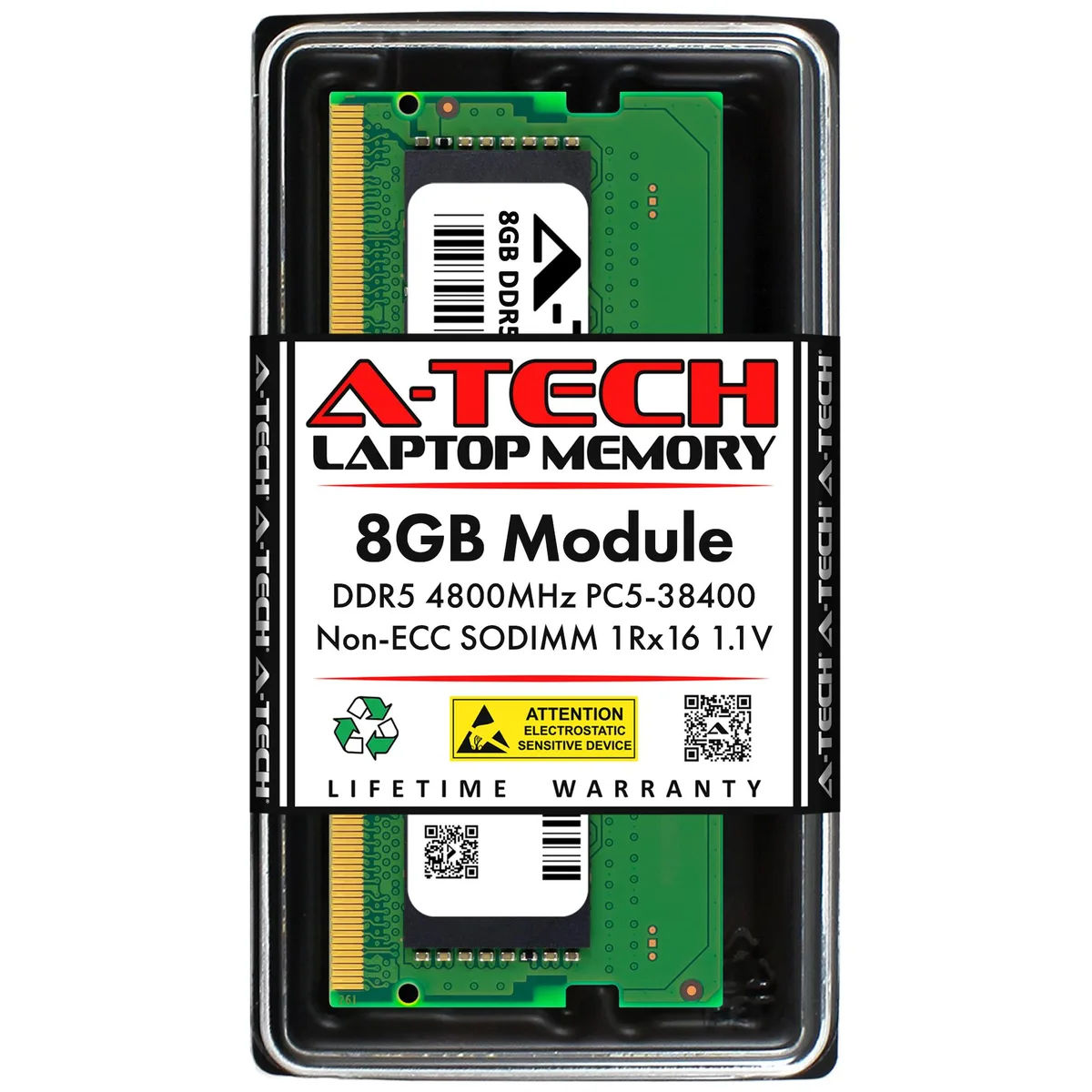 A-Tech A-Tech 8GB DDR5 4800MHz CL40 1.1V 262-Pin SODIMM Laptop RAM — product photo