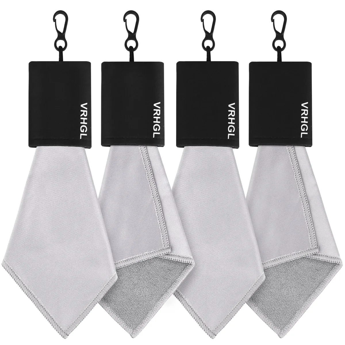 Black microfibre glasses cleaning kit with keychain pouch and double-sided cloths