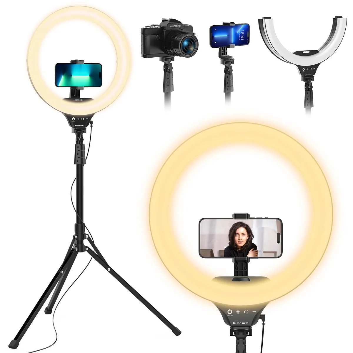  Neewer TBC001 14in Foldable Ring Light with 62in Tripod, Bluetooth — product photo